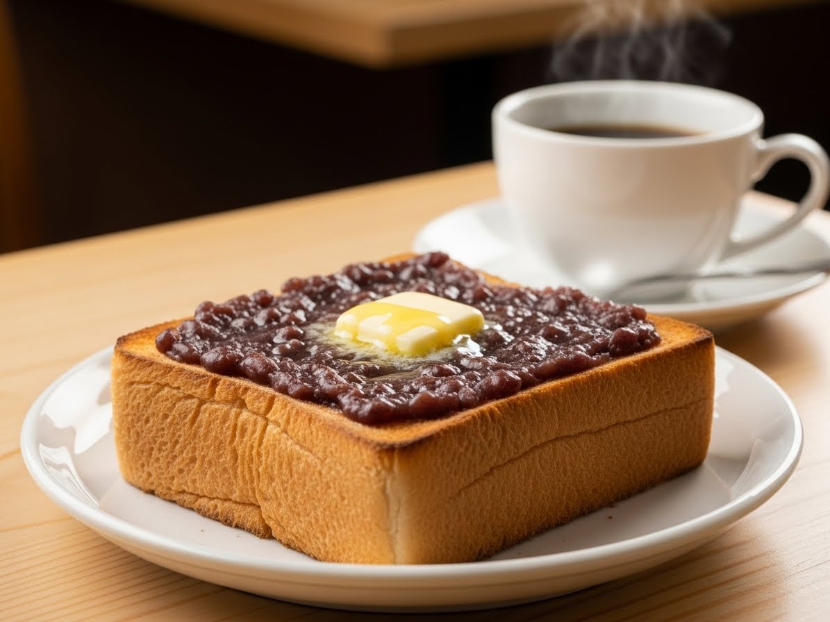 朝食のアンバタートーストと珈琲のセット | の人気AIイラスト・グラビア