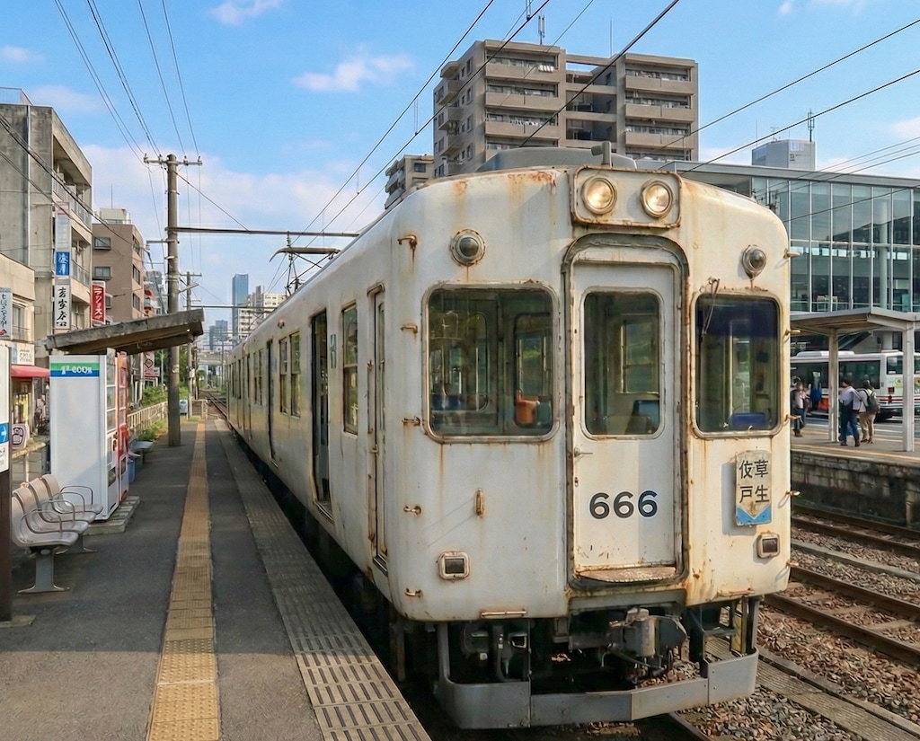 草生県を走るローカル鉄道