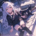 エレキギターを抱える可愛いロック少女 6枚目
