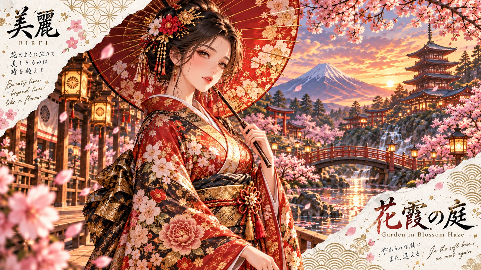 Beauty that blooms beyond time.  A vision of timeless elegance. Discovering the beauty of a Japanese | の人気AIイラスト・グラビア