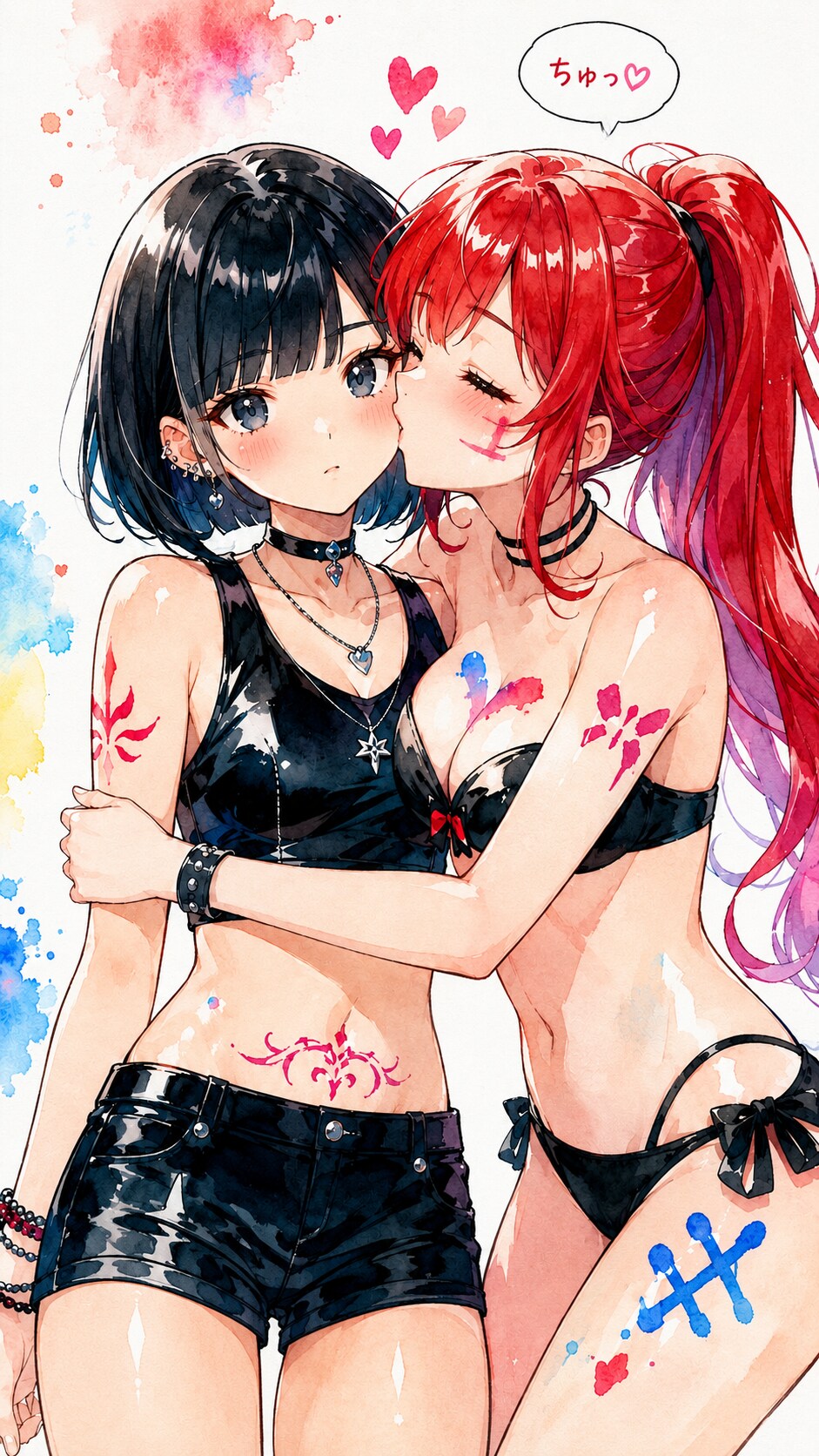ほっぺにキス