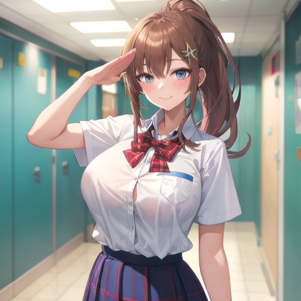 敬礼ポニテであります！！