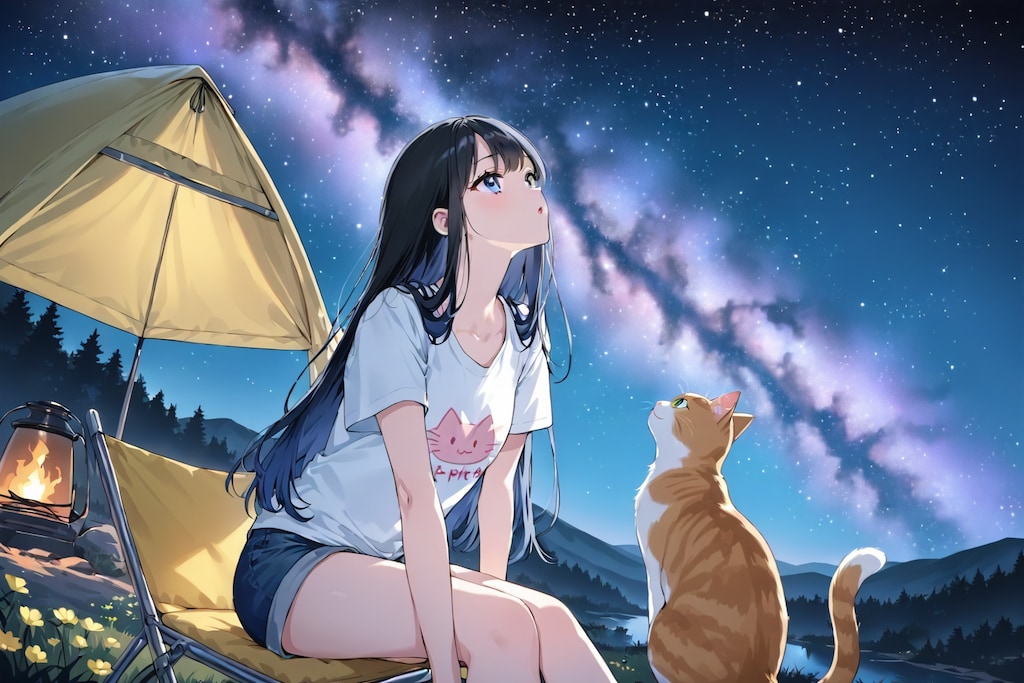 猫とキャンプ
