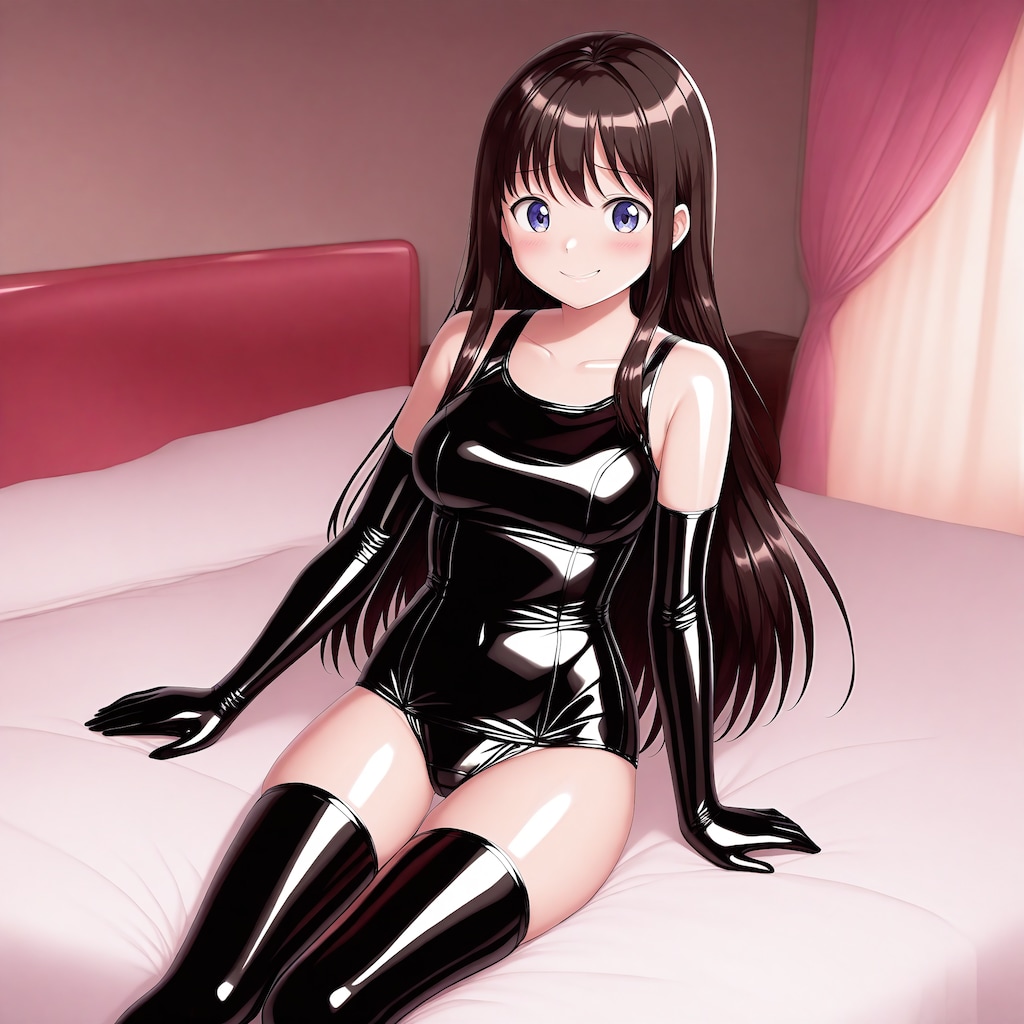 黒エナメル旧型スクール水着