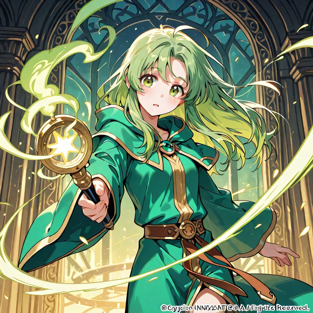 緑の風の魔法使い | の人気AIイラスト・グラビア