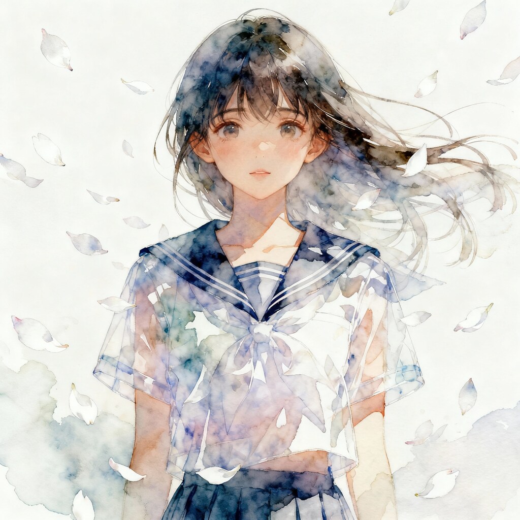 舞う白い花びら