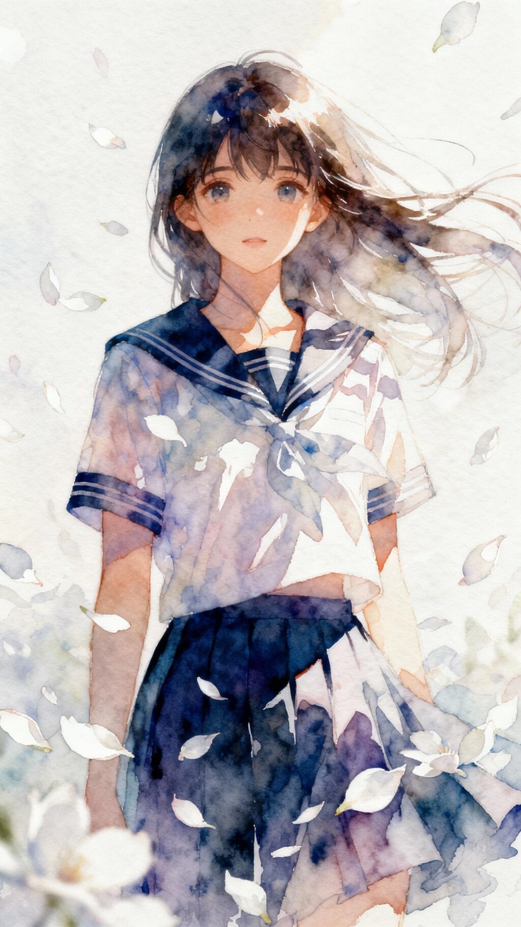 舞う白い花びら