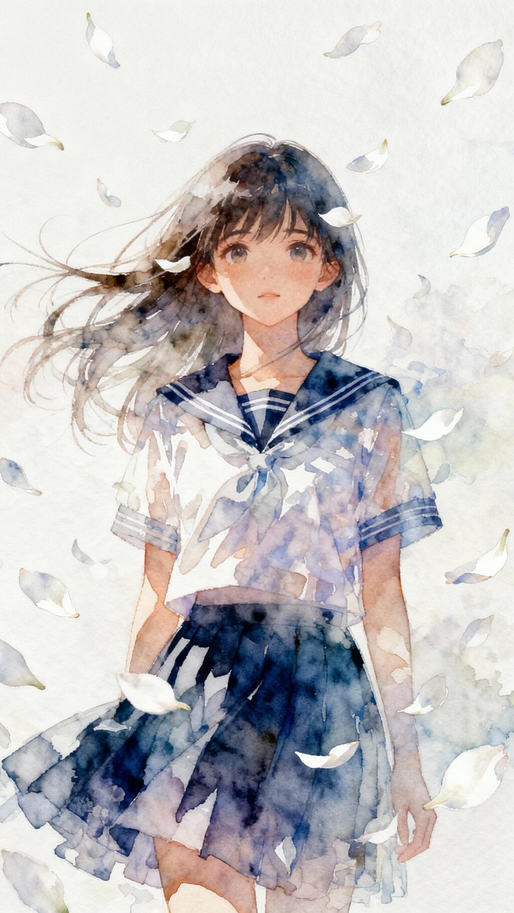 舞う白い花びら