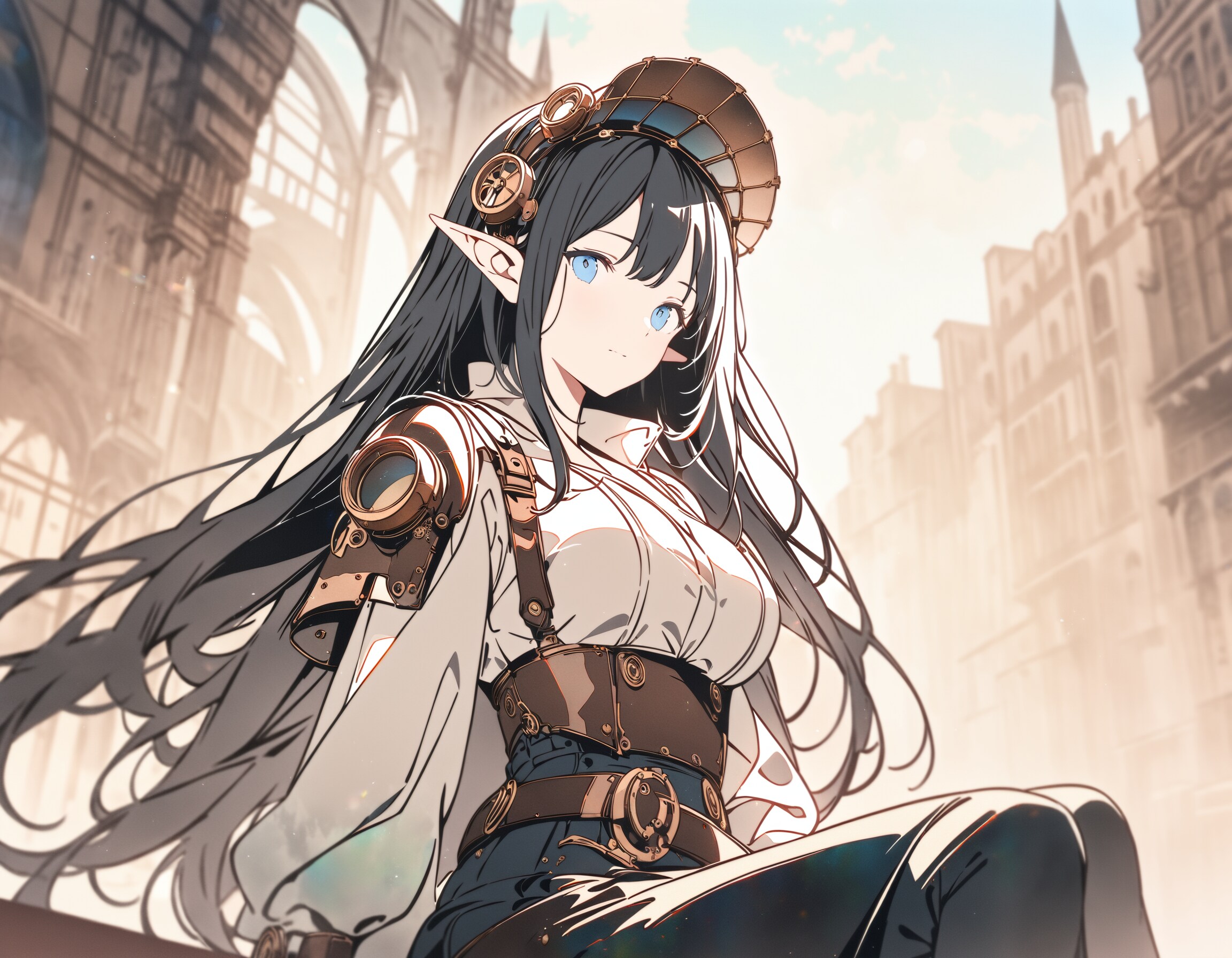 スチームパンクエルフ姉さんXL | の人気AIイラスト・グラビア