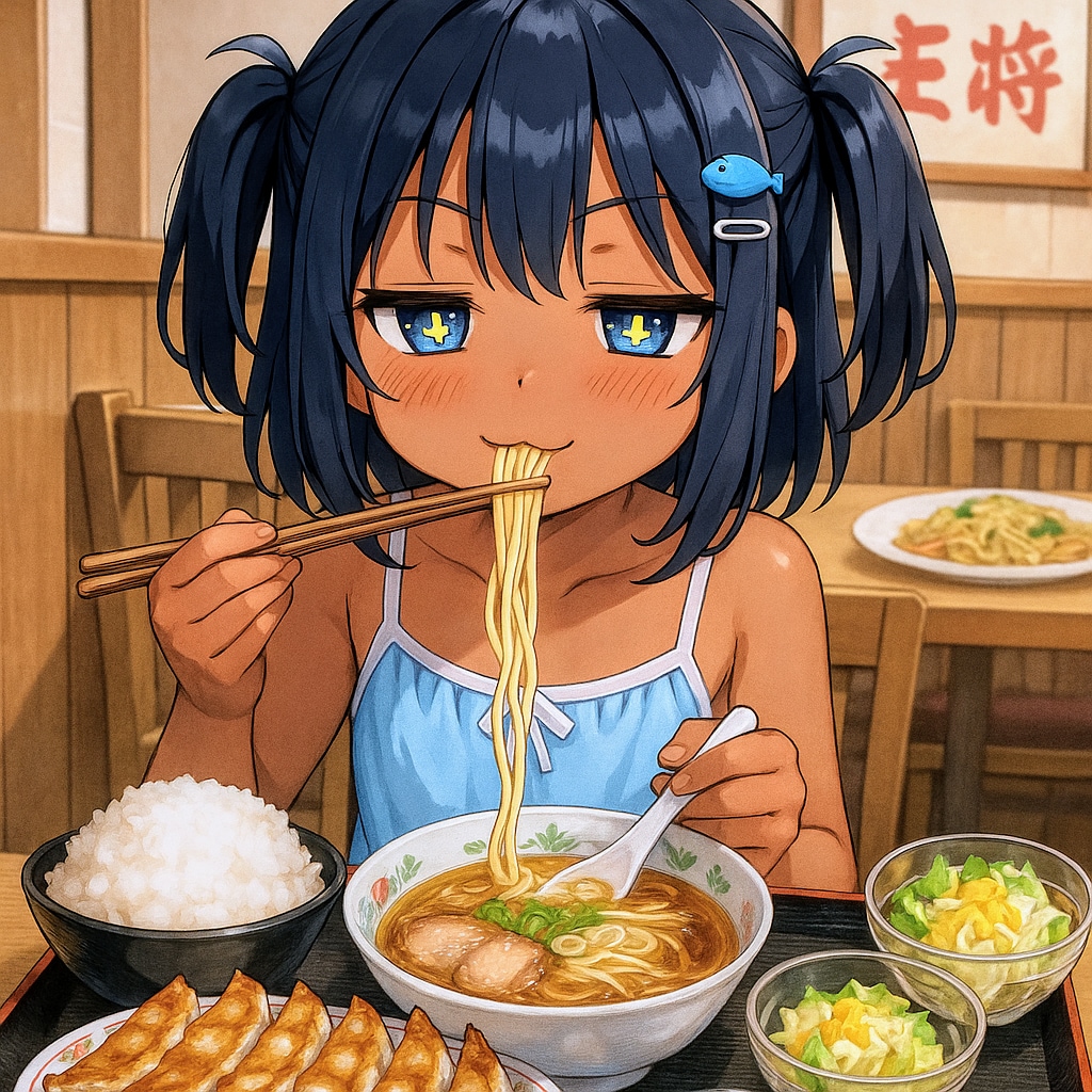 餃子の王将でたくさん食べるこなつちゃん