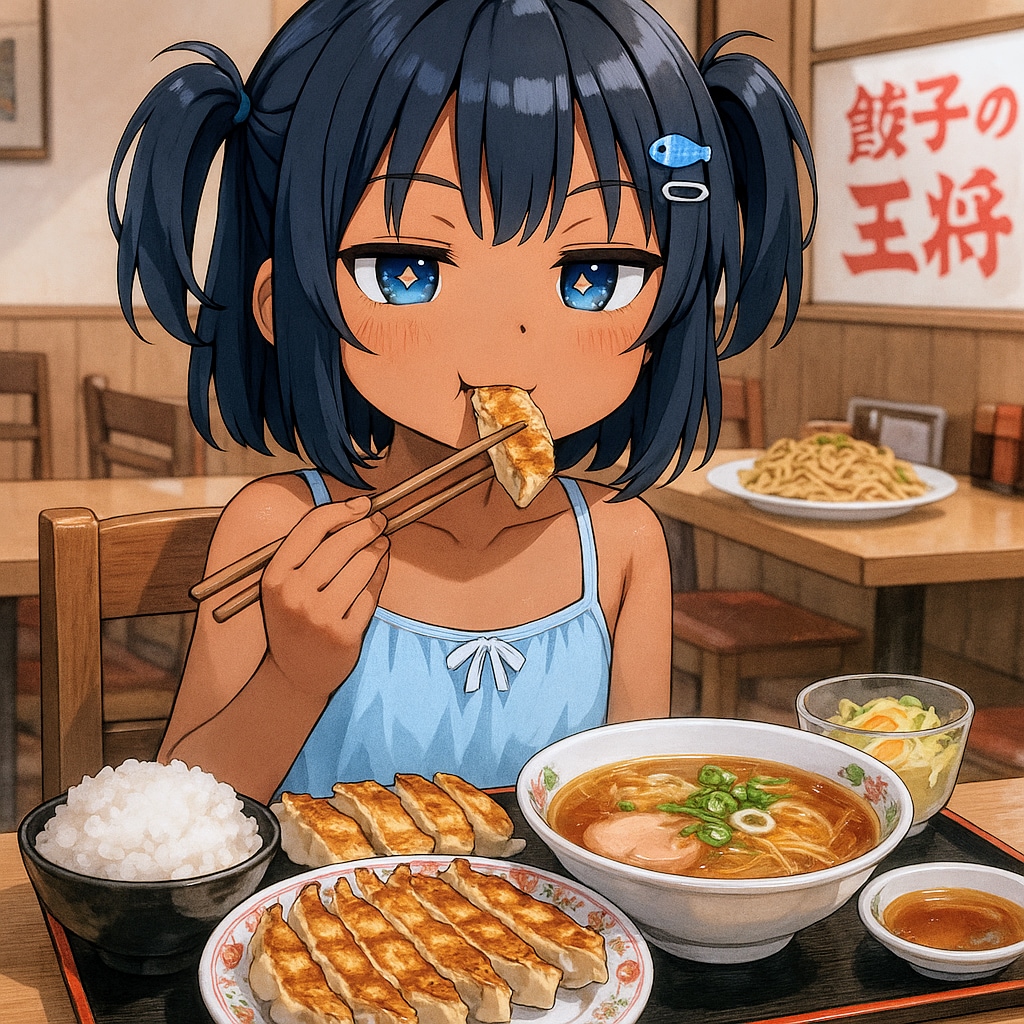 餃子の王将でたくさん食べるこなつちゃん