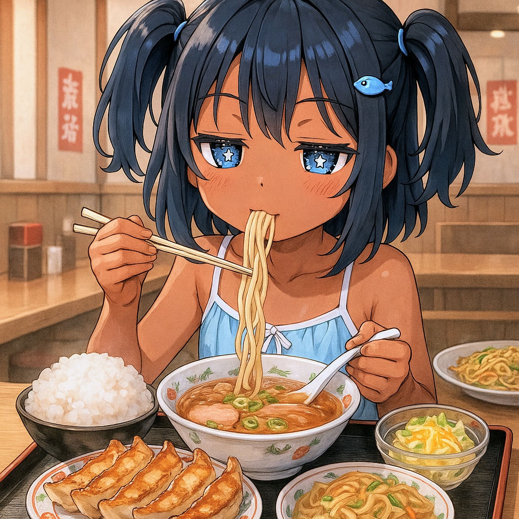 餃子の王将でたくさん食べるこなつちゃん