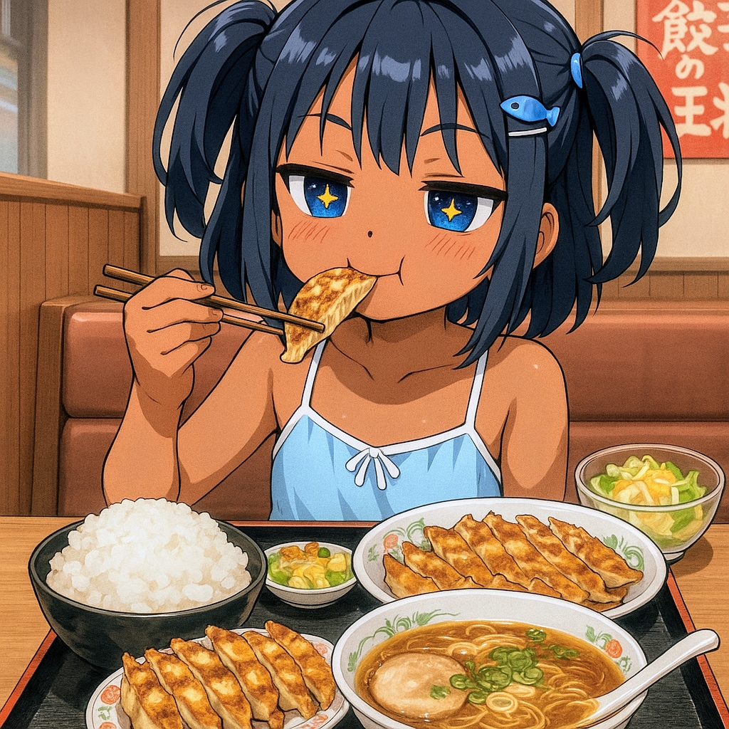 餃子の王将でたくさん食べるこなつちゃん