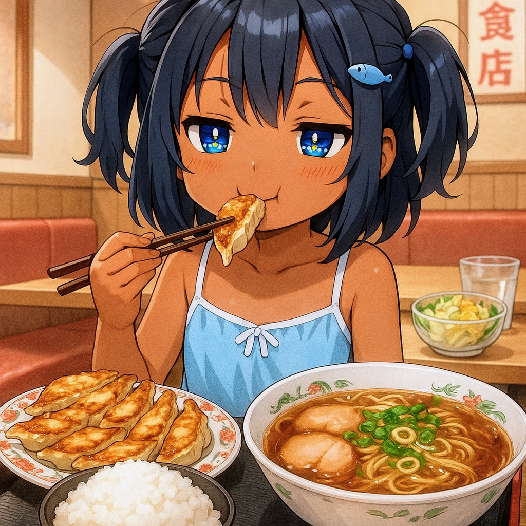 餃子の王将でたくさん食べるこなつちゃん