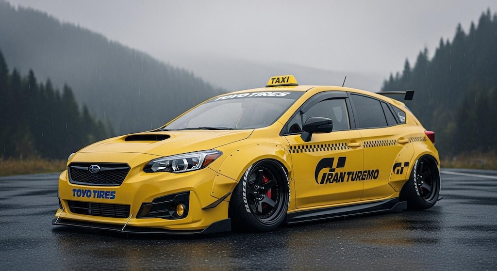インプレッサイエロータクシーのドリ車