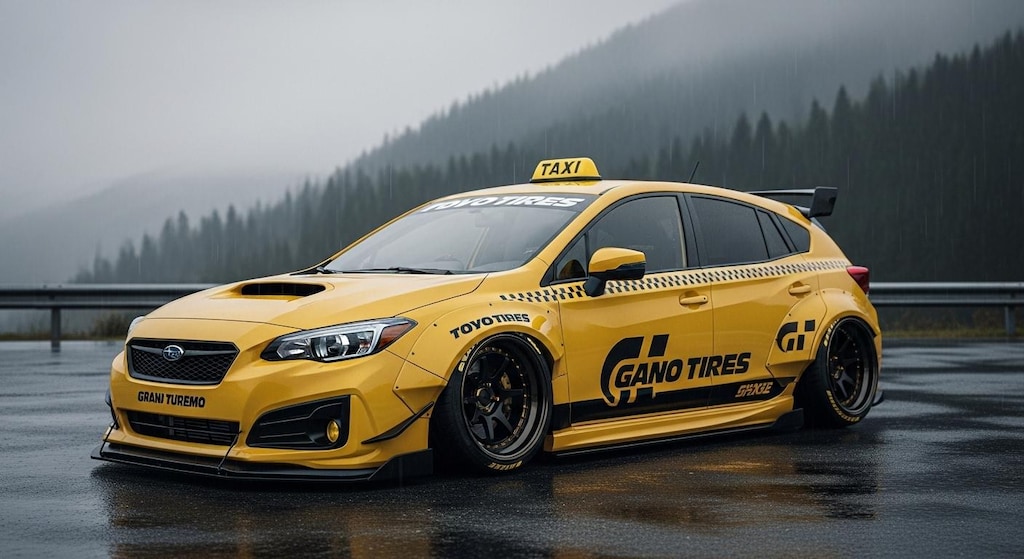 インプレッサイエロータクシーのドリ車