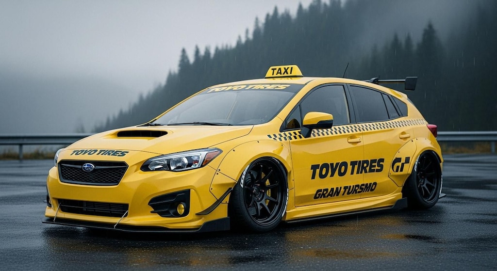 インプレッサイエロータクシーのドリ車