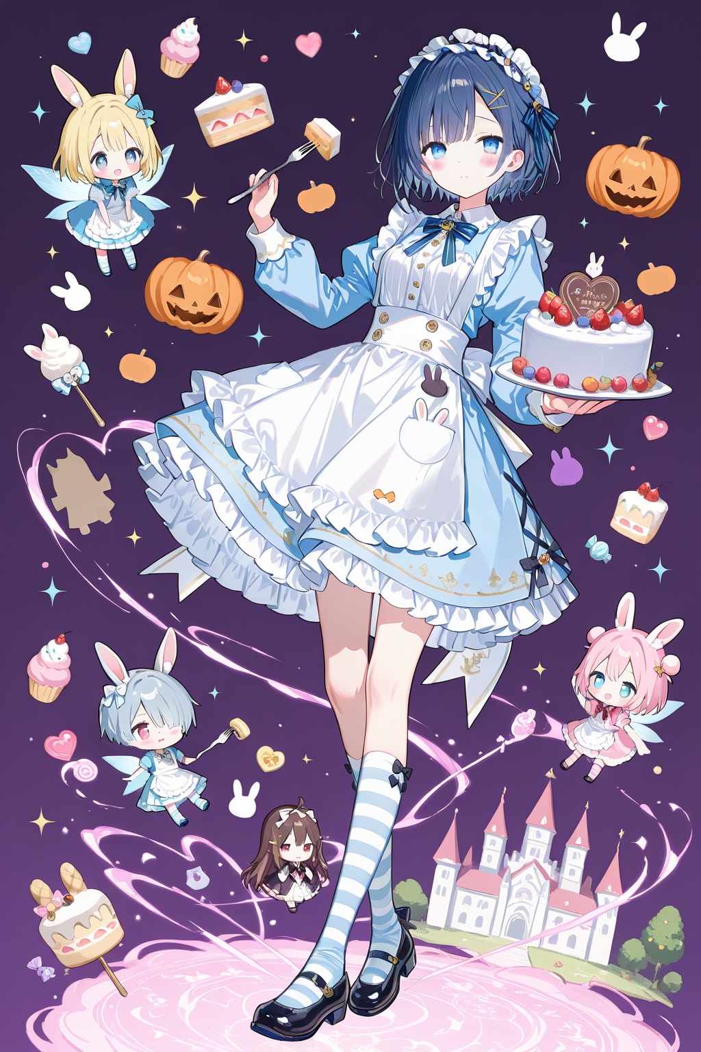 妖精とハロウィンみたいなケーキパーティを