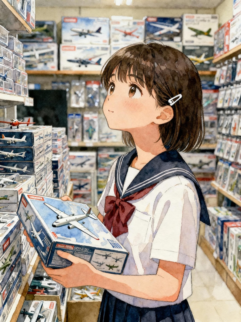 模型店の少女