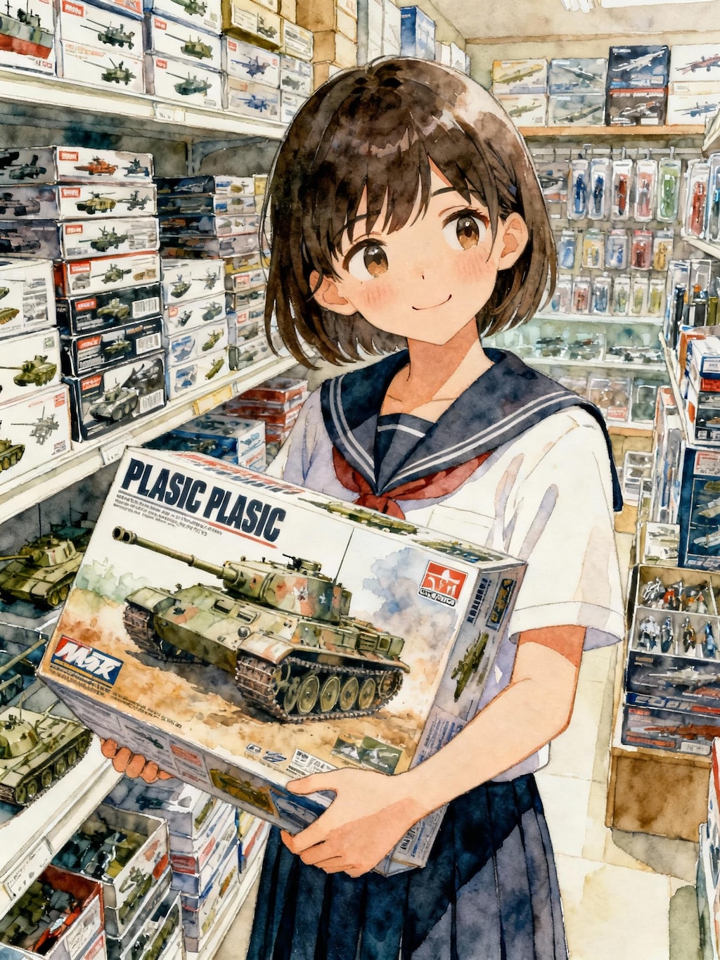 模型店の少女