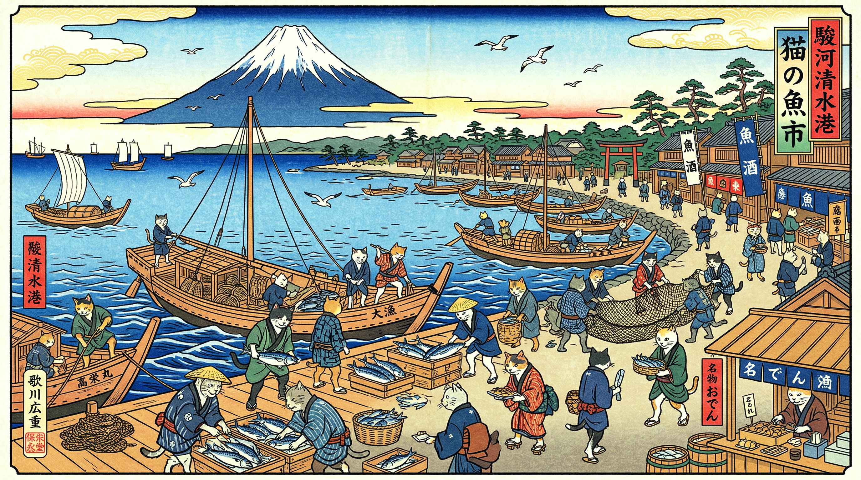 清水港の賑わい | の人気AIイラスト・グラビア