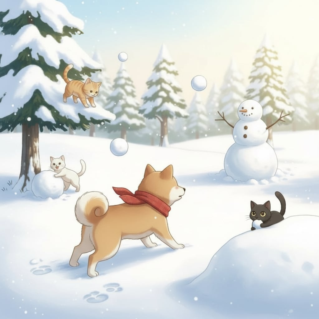 雪合戦🐶😺