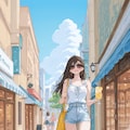 街を散歩する女性 2枚目