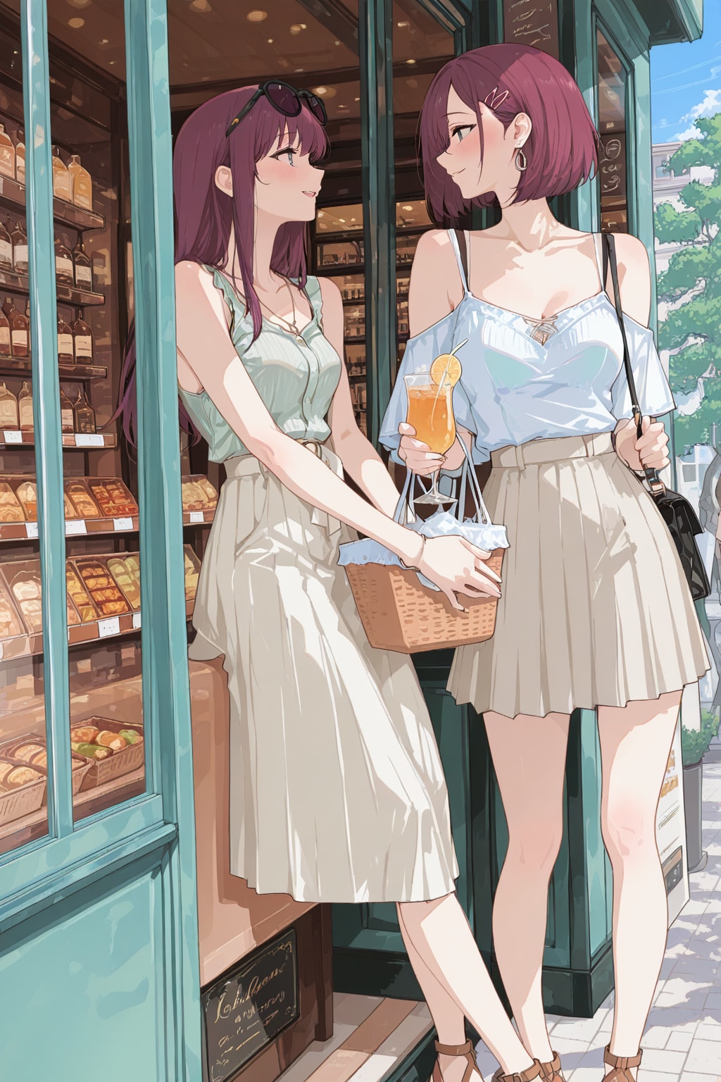 街を散歩する女性