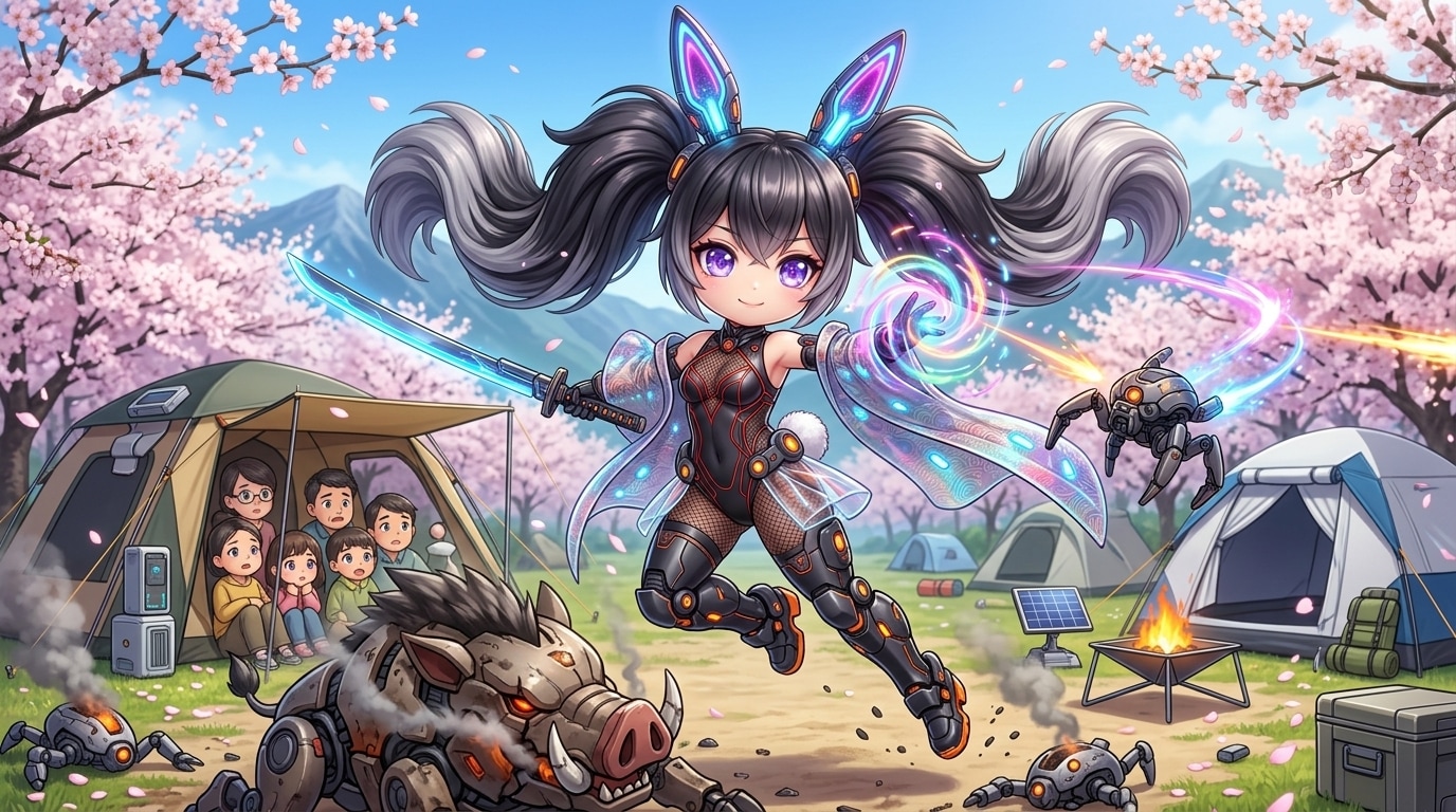 黒ツイぴょん。桜防衛 | の人気AIイラスト・グラビア