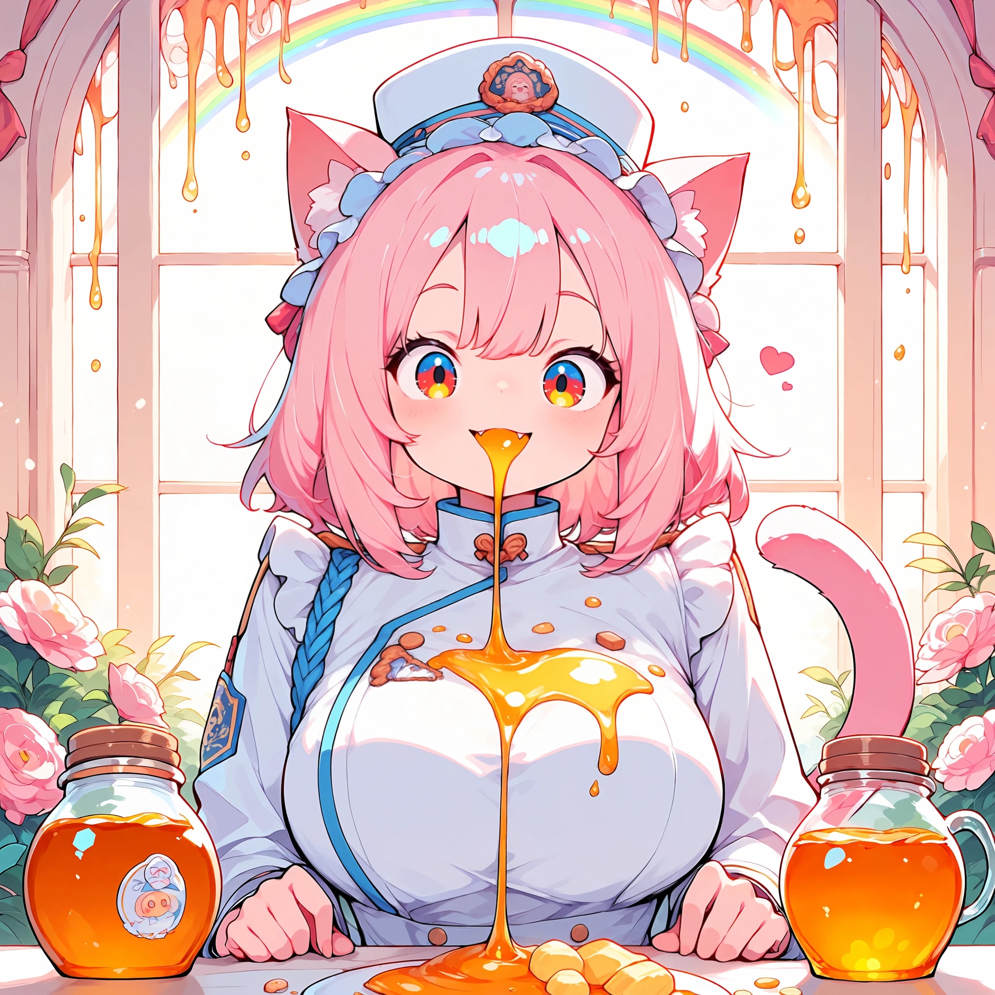 ハチミツを口から出す猫耳さん