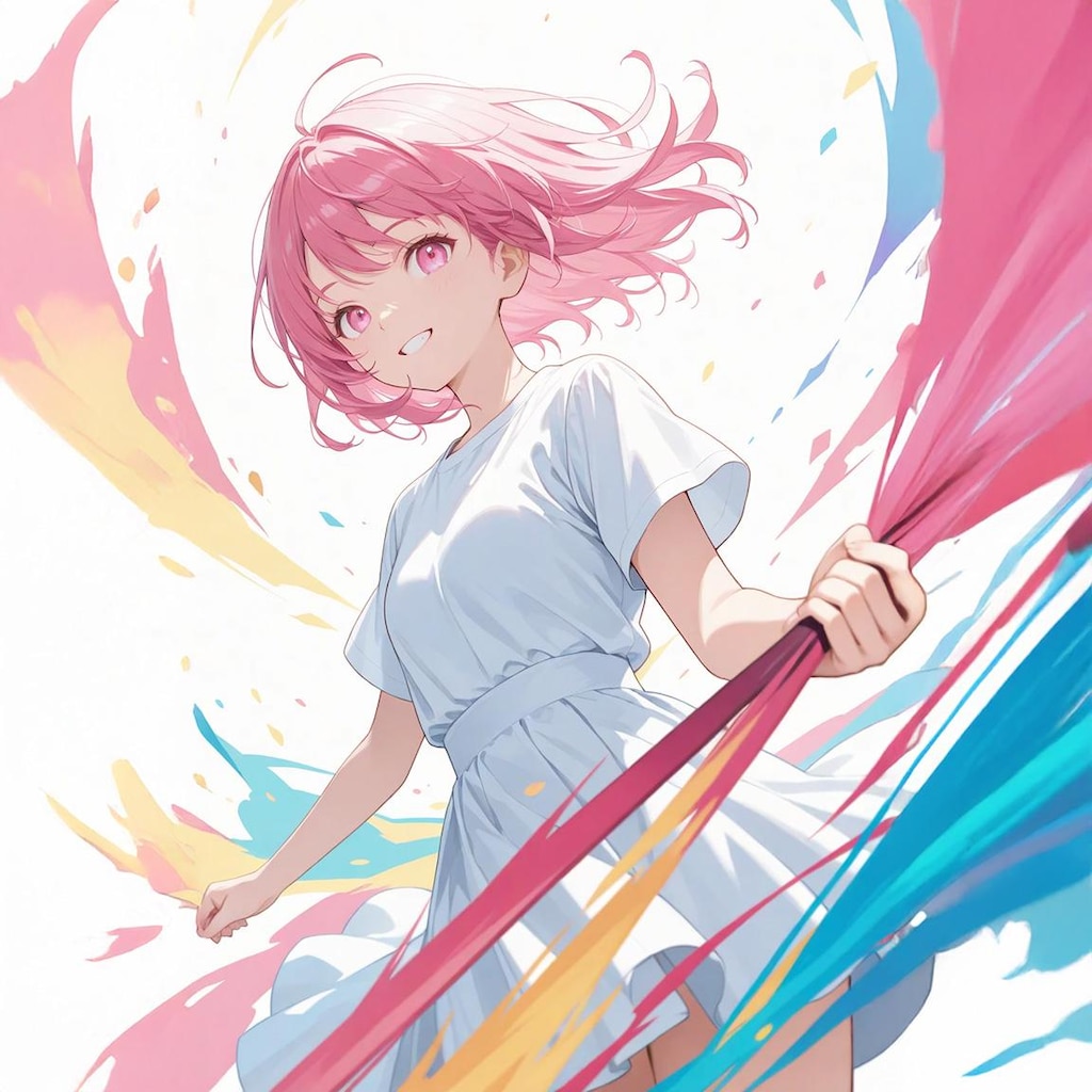 インクを掴む娘