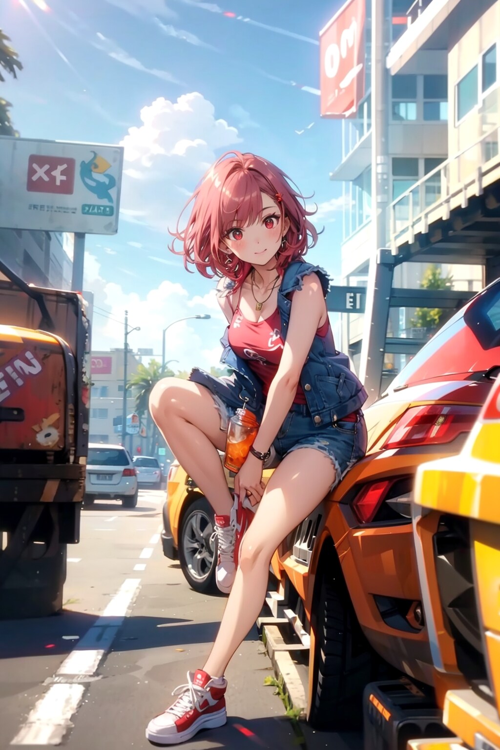 自動車の広告娘