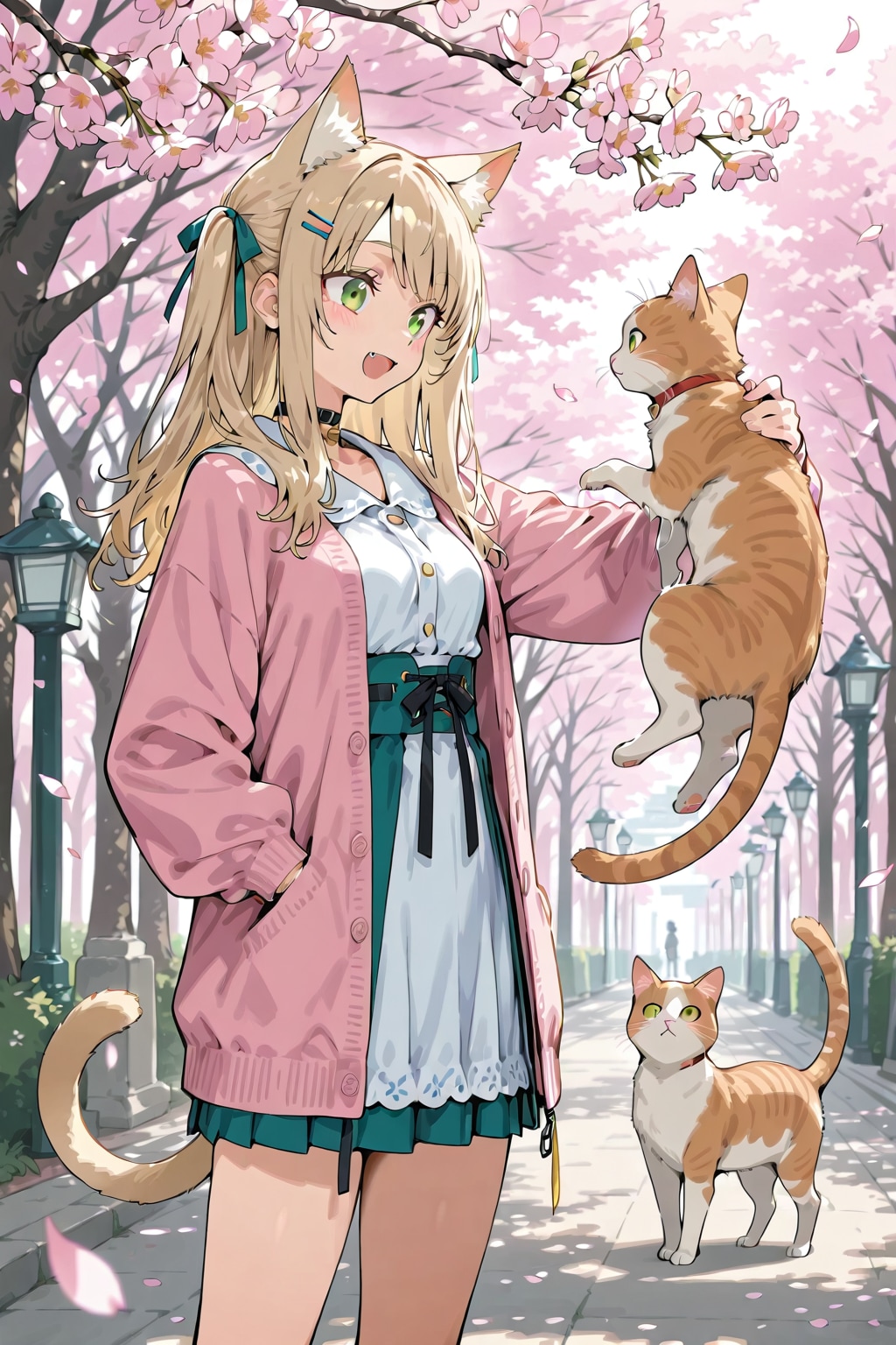 猫と桜と猫耳と | の人気AIイラスト・グラビア