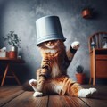 バケツを被った猫 7枚目