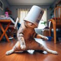 バケツを被った猫 5枚目
