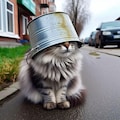 バケツを被った猫 2枚目