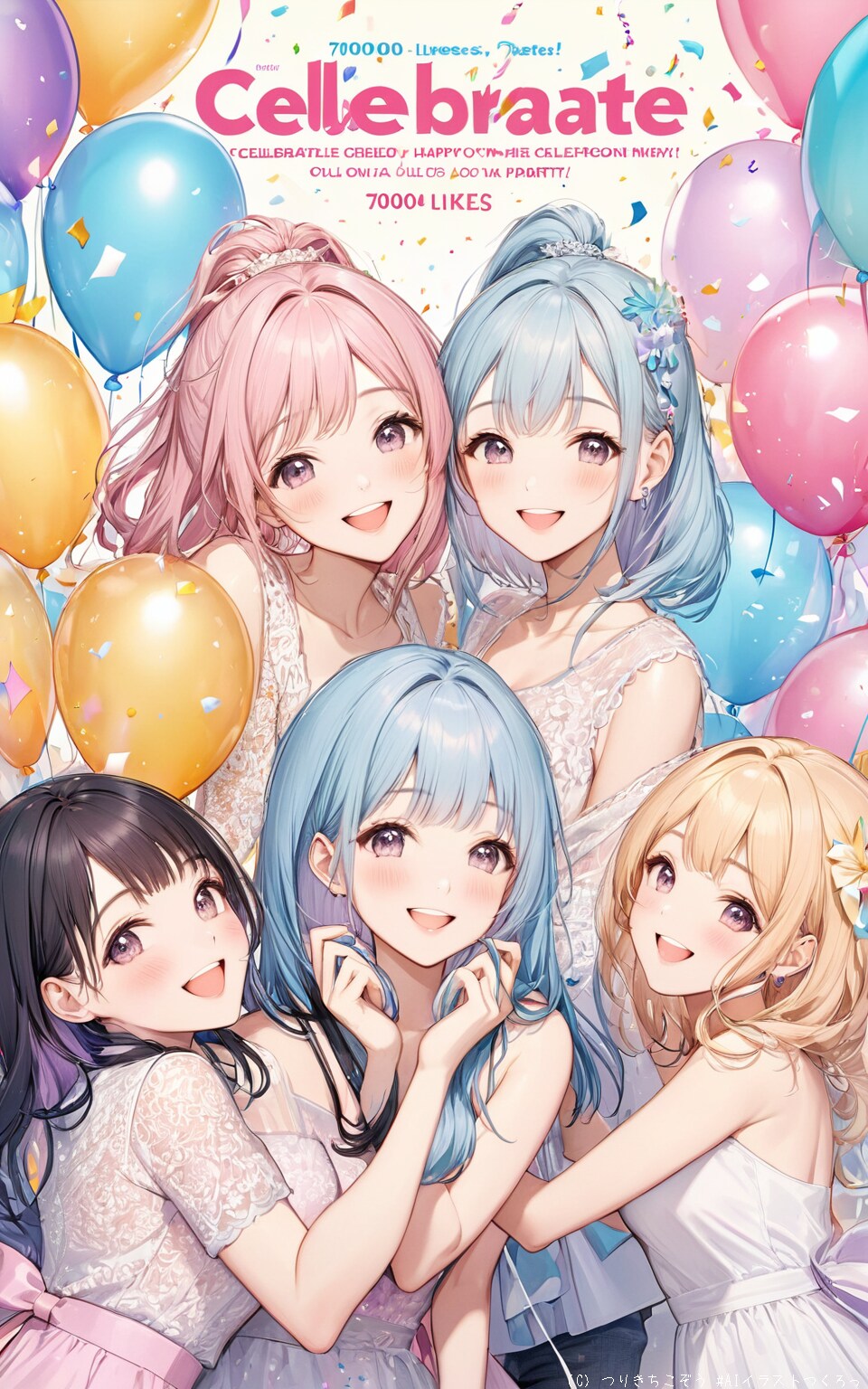 いいね7000のお祝いをかわいい女の子たちがしてくれました
