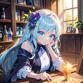 宝石に魔力を込めている女の子 2枚目