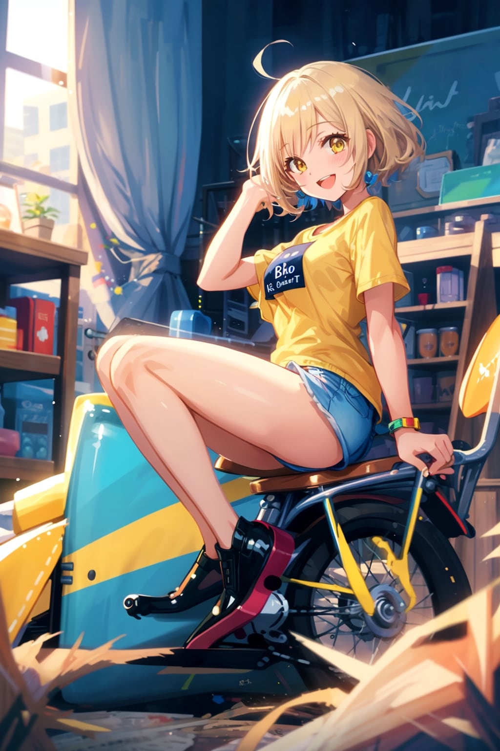 自転車に乗るユイちゃん