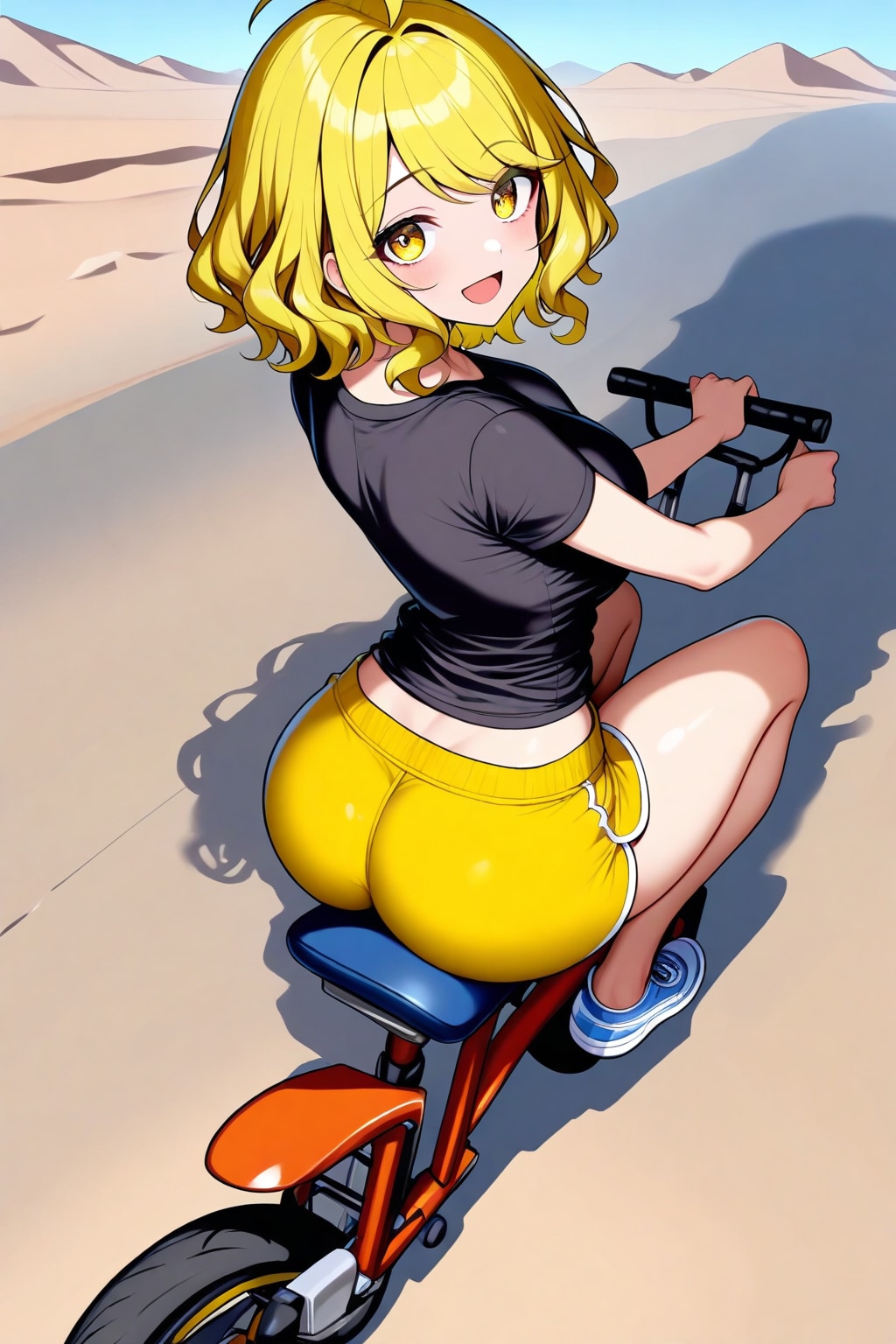 自転車に乗るユイちゃん