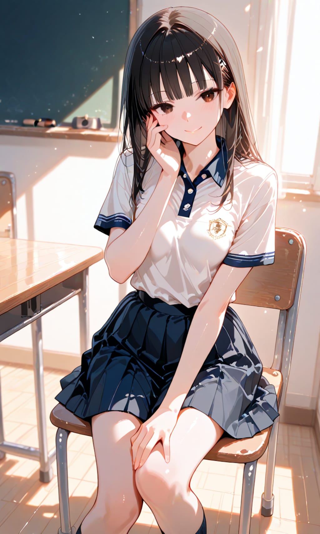 ポロシャツ女子高生