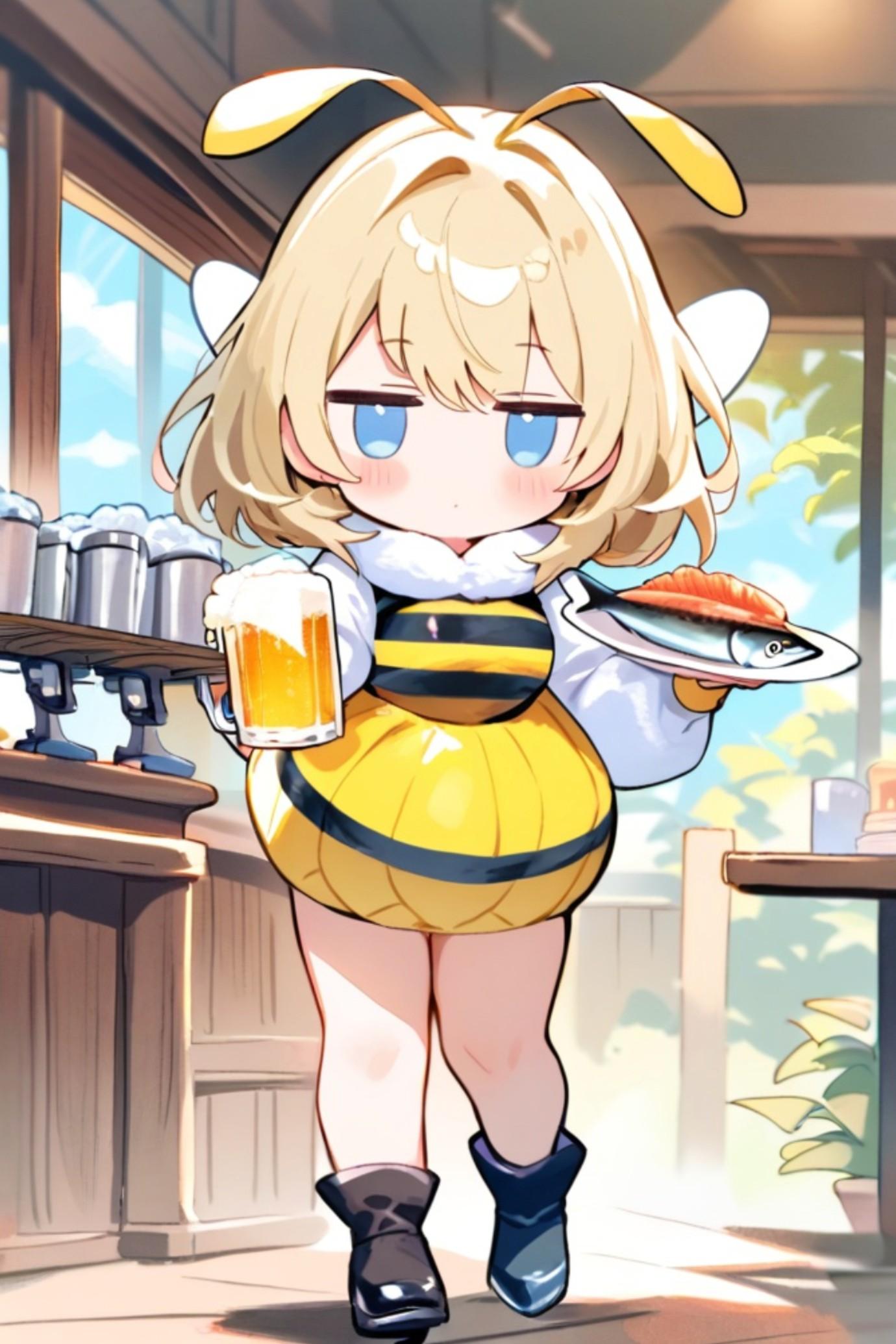 ミツバチコスの金髪ちゃん