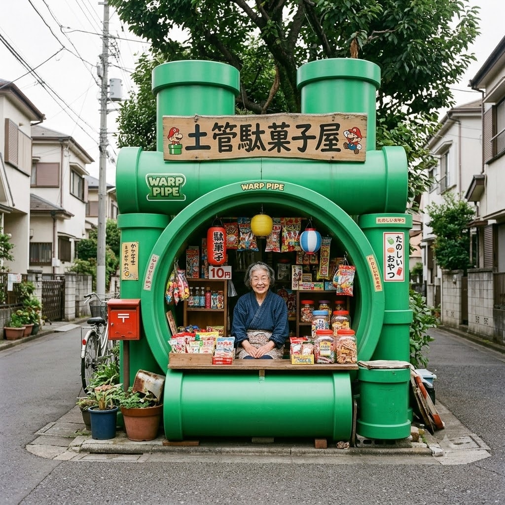 マリオの土管の駄菓子屋