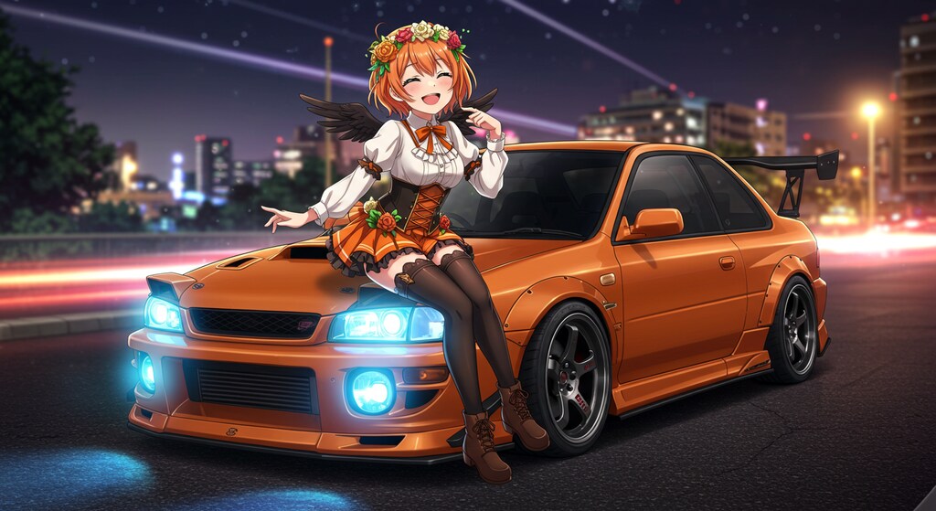 アニメキャラとインプレッサWRX