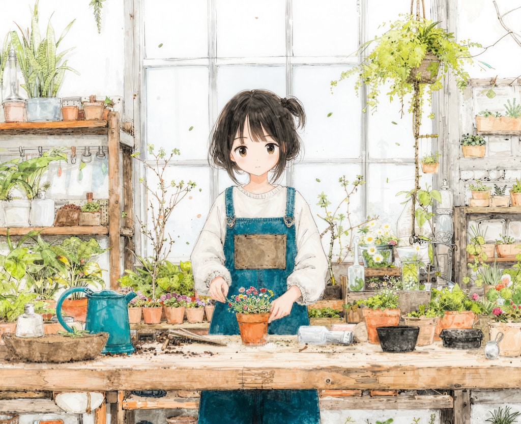 午後の植え替え