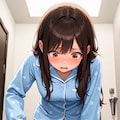 必死におねしょを乾かす女の子 2枚目
