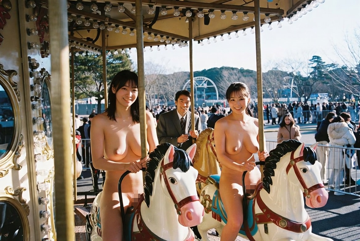 イケメンと全裸淑女の遊園地
