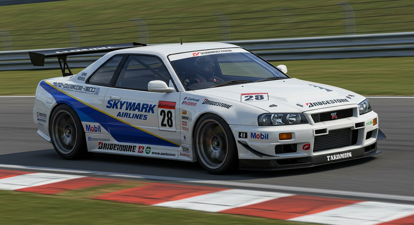 スカイマークエアラインズ　R34GT-Rレーシングカー | の人気AIイラスト・グラビア