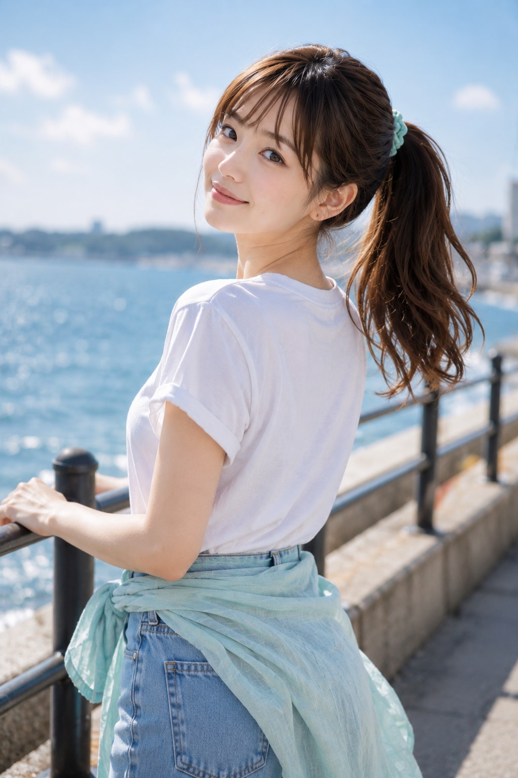 白Tシャツ姿