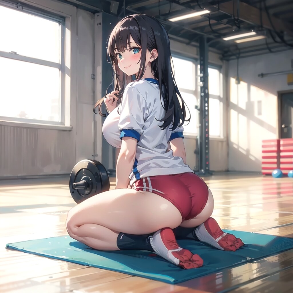 正座ブルマを後ろから